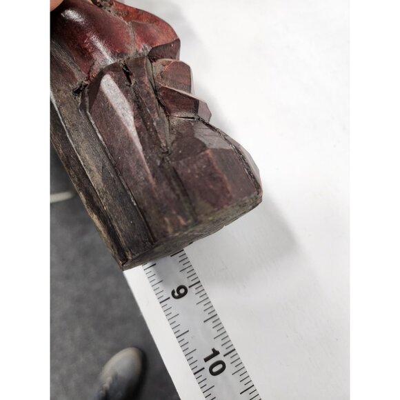 Vintage Hand Carved Solid Wood Tiki Head Statue Totem Pole Jamaican Folk Art - Picture 10 of 10